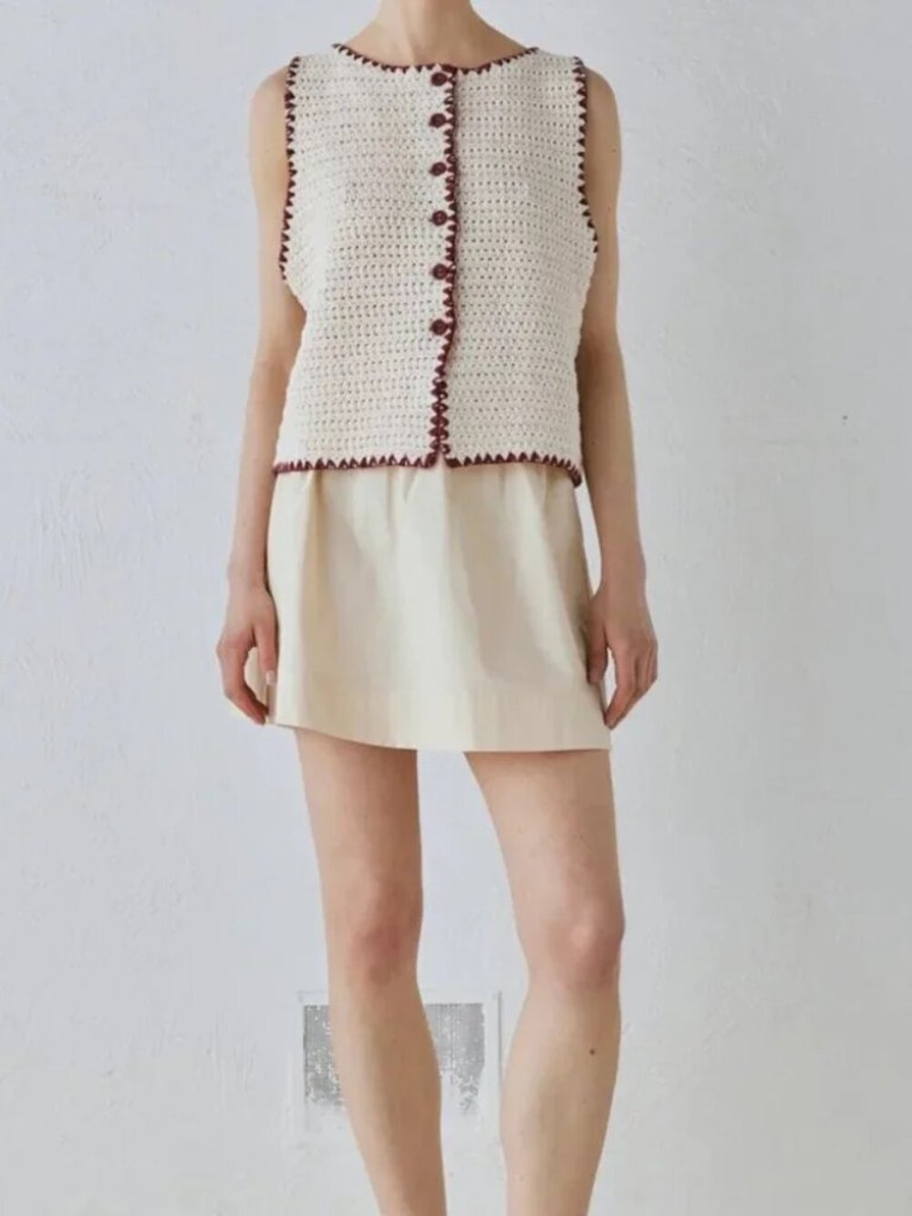 VRG GRL Stella Knit Vest - Cream